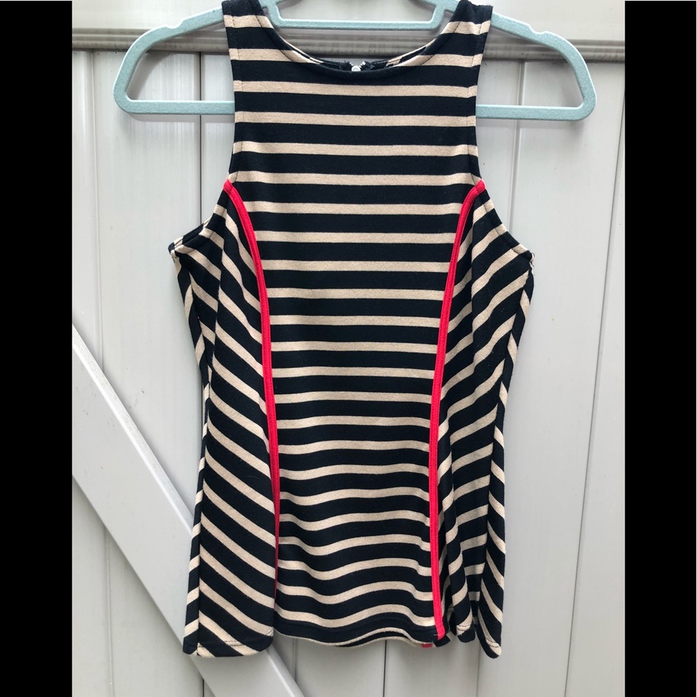 Green Envelope Striped peplum top